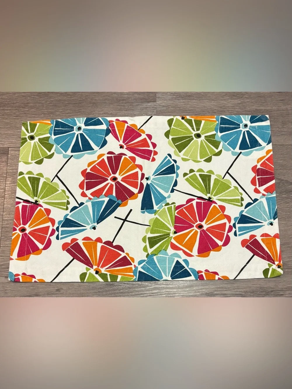 Split-P Parasol 100% Cotton Placemats Set of 4 Summer Patio Umbrella  13x19